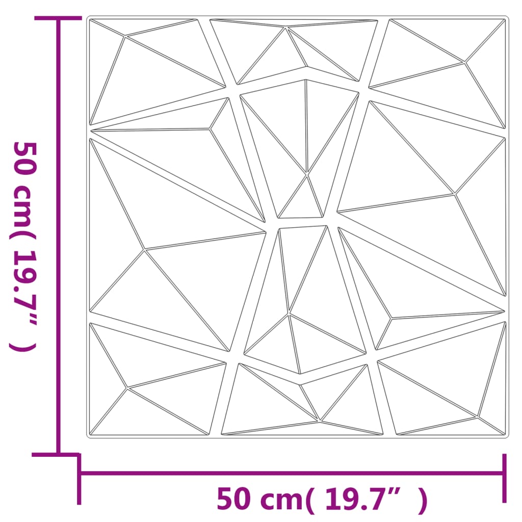 Panouri de perete 48 buc. gri beton 50x50 cm XPS 12 m² diamant