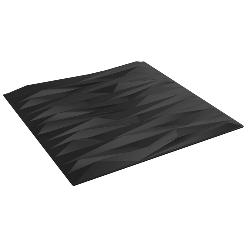 Panouri de perete 48 buc. negru 50x50 cm XPS 12 m² piatră