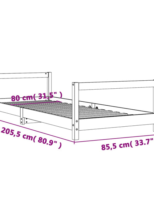 Загрузите изображение в средство просмотра галереи, Cadru de pat pentru copii, 80x200 cm, lemn masiv de pin
