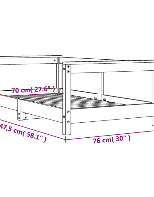 Загрузите изображение в средство просмотра галереи, Cadru de pat pentru copii, 70x140 cm, lemn masiv de pin
