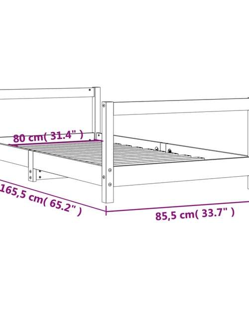 Încărcați imaginea în vizualizatorul Galerie, Cadru de pat pentru copii, 80x160 cm, lemn masiv de pin

