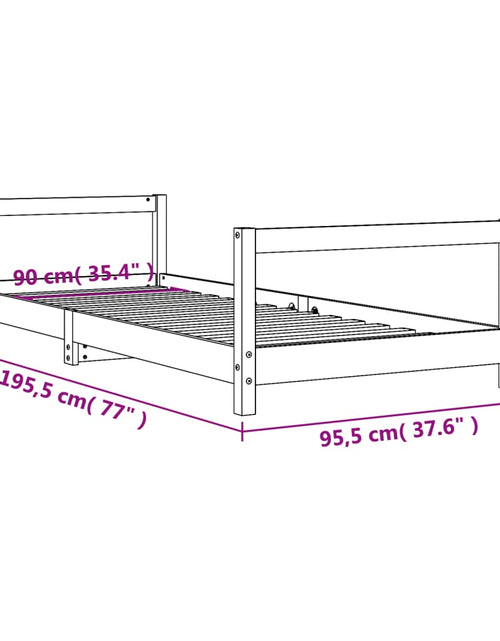 Încărcați imaginea în vizualizatorul Galerie, Cadru de pat pentru copii, 90x190 cm, lemn masiv de pin
