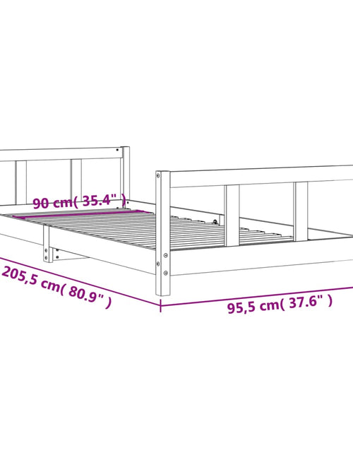 Încărcați imaginea în vizualizatorul Galerie, Cadru pat pentru copii, 90x200 cm, lemn masiv de pin
