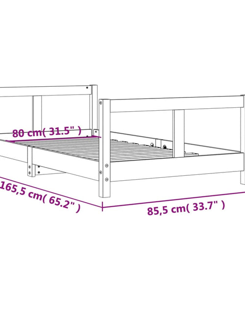 Încărcați imaginea în vizualizatorul Galerie, Cadru de pat pentru copii, 80x160 cm, lemn masiv de pin
