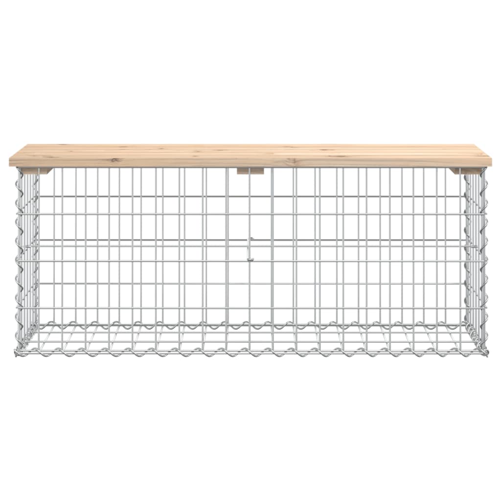 Bancă de grădină, design gabion, 103x31,5x42 cm, lemn masiv pin