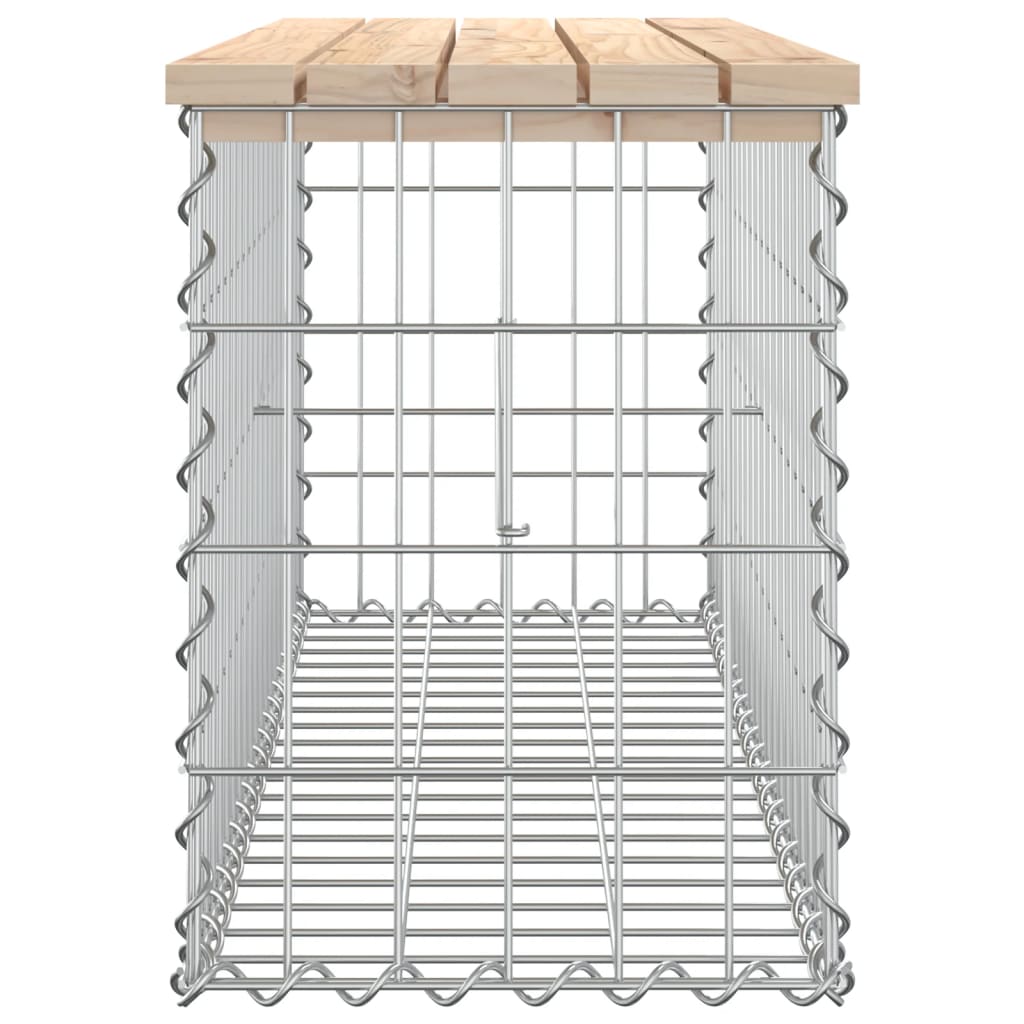 Bancă de grădină, design gabion, 103x31,5x42 cm, lemn masiv pin