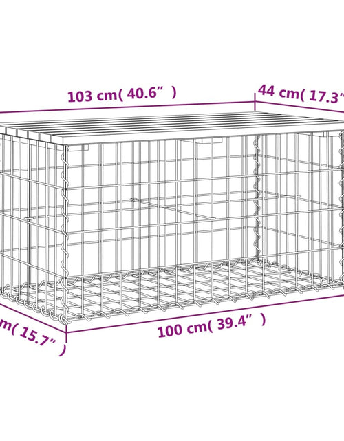 Încărcați imaginea în vizualizatorul Galerie, Bancă de grădină, design gabion, 103x44x42cm, lemn masiv de pin
