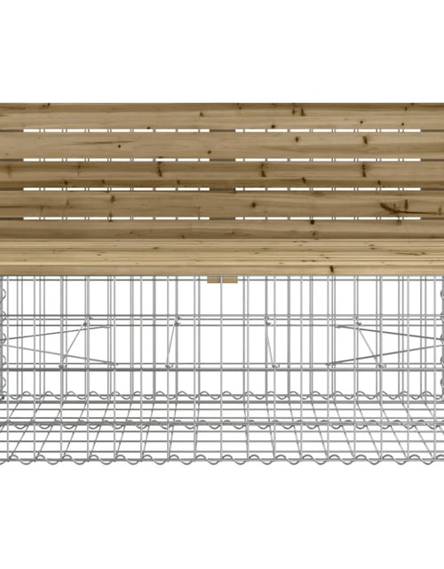 Încărcați imaginea în vizualizatorul Galerie, Bancă grădină, design gabion, 103x70x65 cm, lemn pin impregnat
