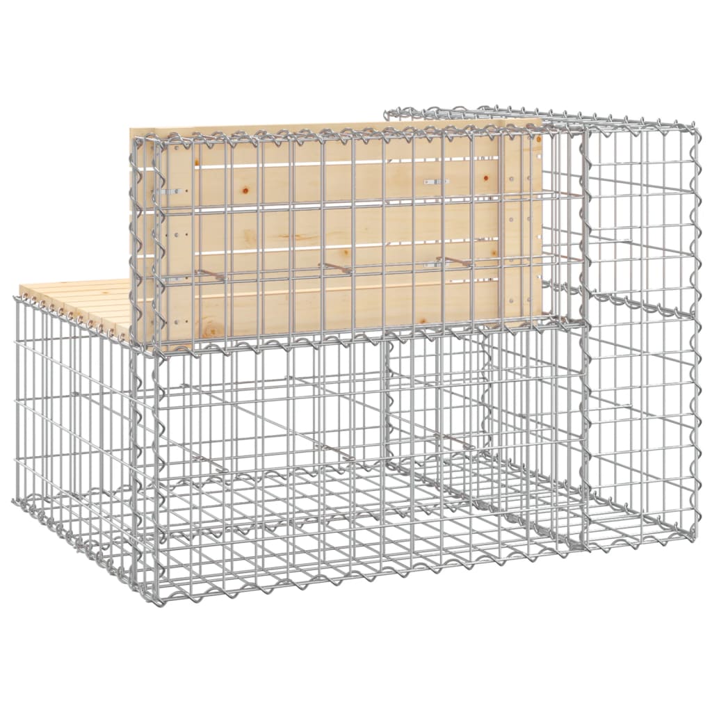 Bancă de grădină design gabion, 92x71x65,5cm, lemn masiv de pin