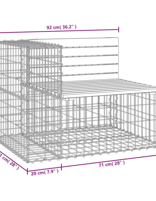 Încărcați imaginea în vizualizatorul Galerie, Bancă de grădină design gabion, 92x71x65,5cm, lemn masiv de pin
