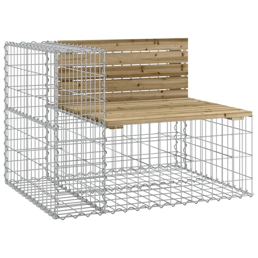 Bancă de grădină design gabion 92x71x65,5 cm lemn pin impregnat