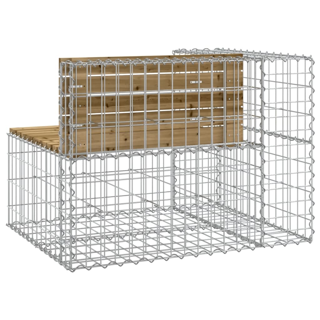 Bancă de grădină design gabion 92x71x65,5 cm lemn pin impregnat