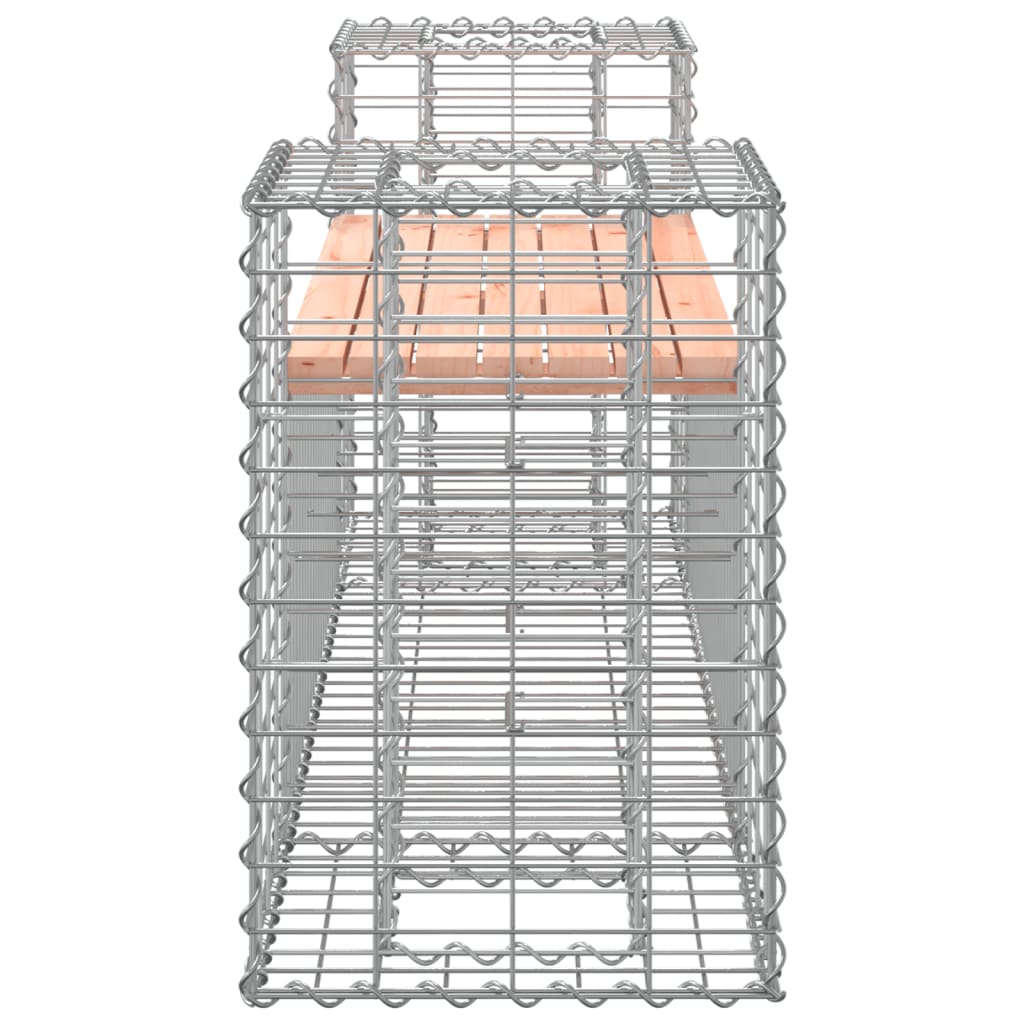 Bancă de grădină cu gabion, 183x41x60,5 cm, lemn masiv Douglas