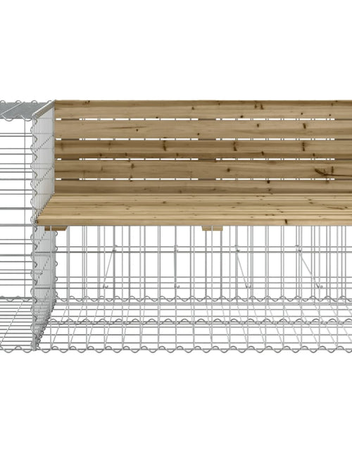 Загрузите изображение в средство просмотра галереи, Bancă de grădină cu gabion, 244x71x65,5 cm, lemn pin impregnat
