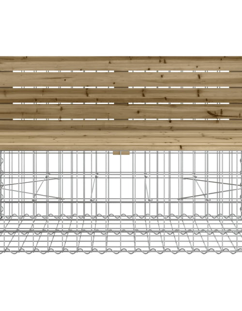 Încărcați imaginea în vizualizatorul Galerie, Bancă de grădină &amp; coș gabion, lemn de pin tratat
