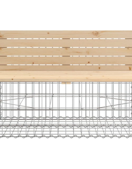 Încărcați imaginea în vizualizatorul Galerie, Bancă de grădină, design gabion, 287x71x65,5cm, lemn masiv pin
