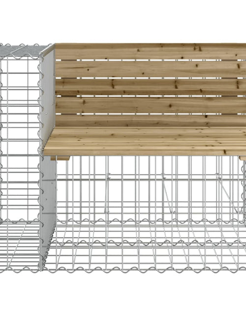 Încărcați imaginea în vizualizatorul Galerie, Bancă grădină design gabion, 287x71x65,5 cm, lemn pin impregnat
