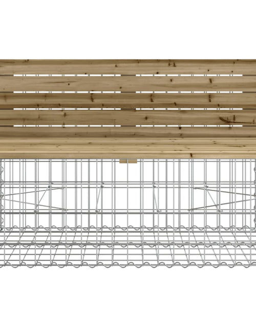 Încărcați imaginea în vizualizatorul Galerie, Bancă grădină design gabion, 287x71x65,5 cm, lemn pin impregnat
