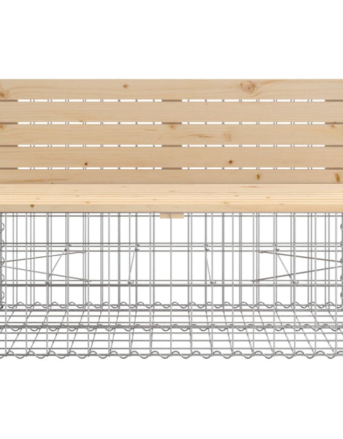 Încărcați imaginea în vizualizatorul Galerie, Bancă de grădină, design gabion, 347x71x65,5cm, lemn masiv pin
