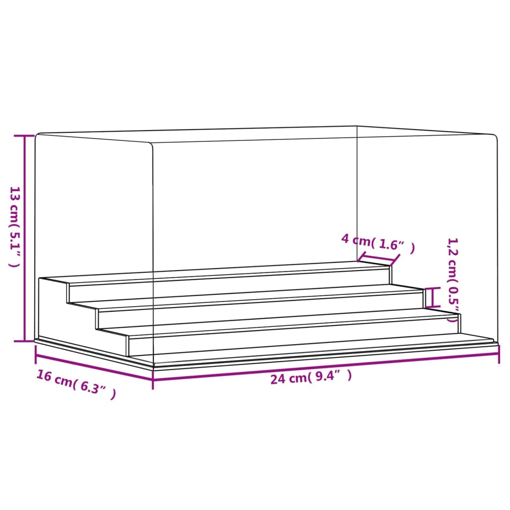 Cutie de prezentare, transparent, 24x16x13 cm, acril