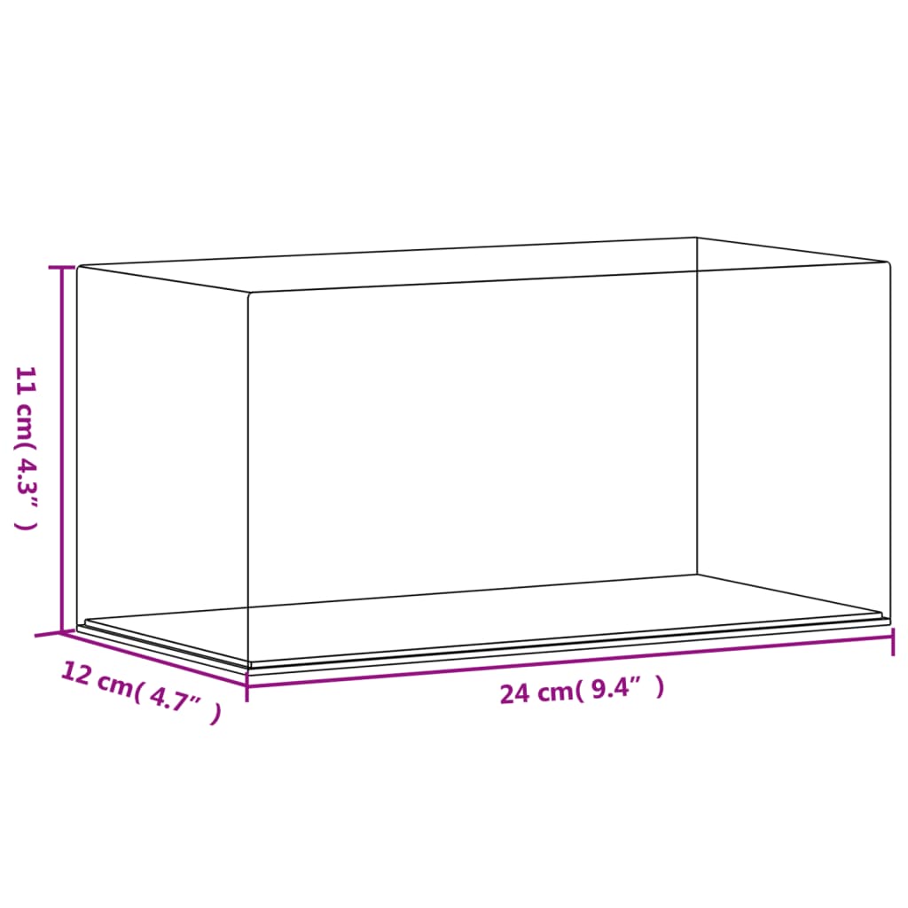 Cutie de prezentare, transparent, 24x12x11 cm, acril