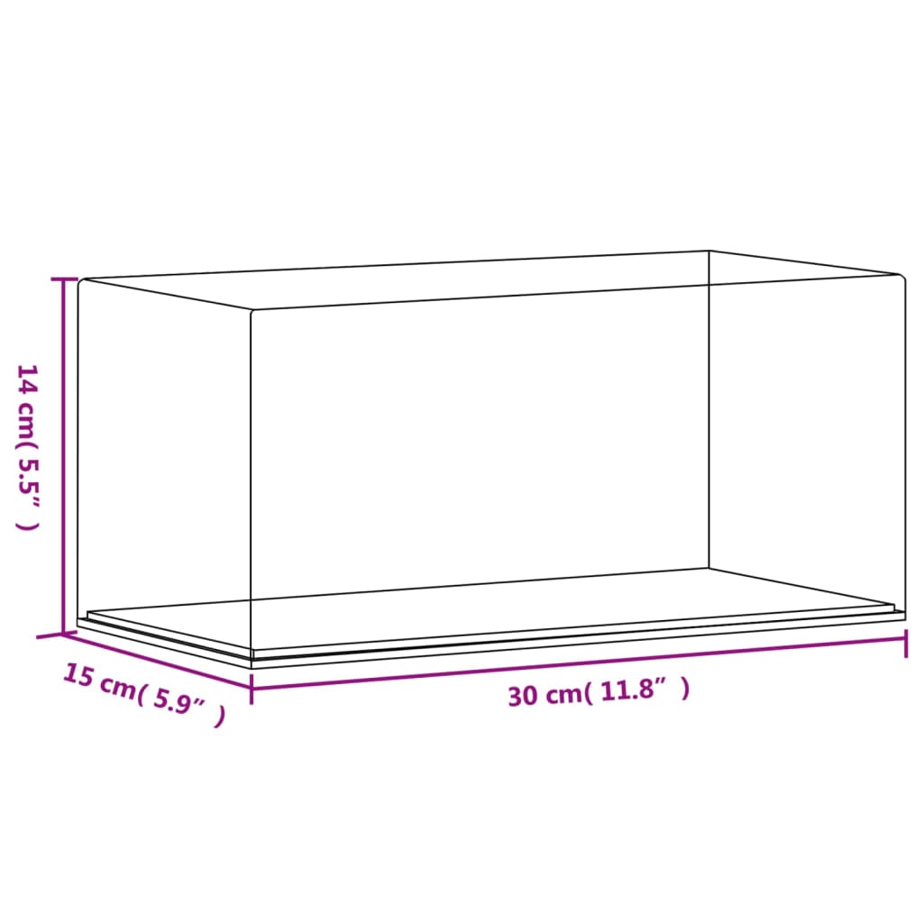 Cutie de prezentare, transparent, 30x15x14 cm, acril