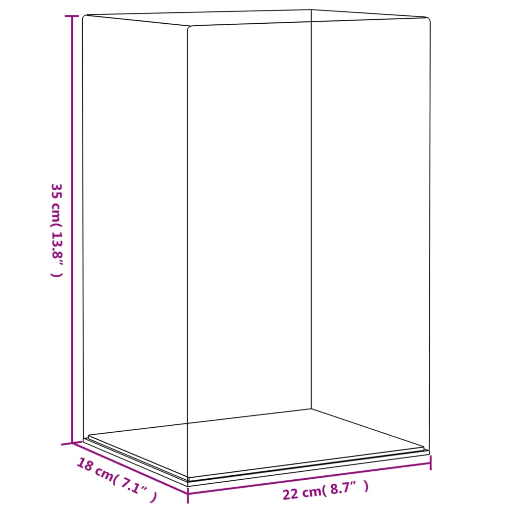 Cutie de prezentare, transparent, 22x18x35 cm, acril