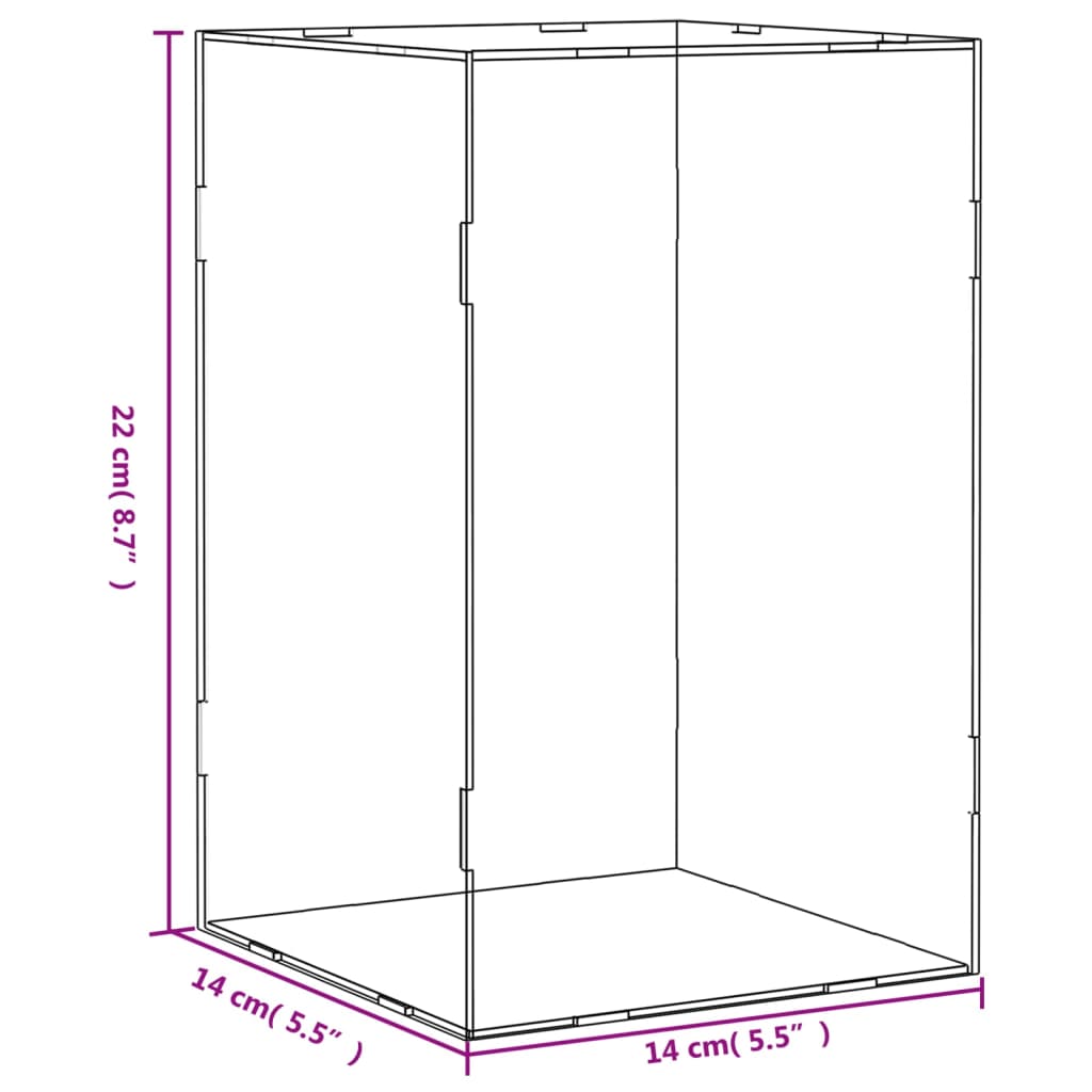 Cutie de prezentare, transparent, 14x14x22 cm, acril