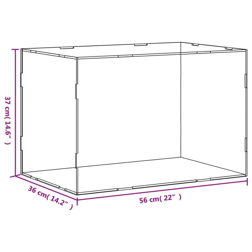 Cutie de prezentare, transparent, 56x36x37 cm, acril