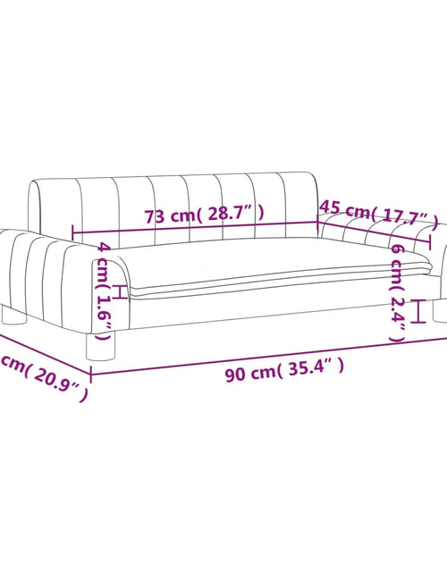 Загрузите изображение в средство просмотра галереи, Canapea pentru copii, maro, 90x53x30 cm, piele ecologică
