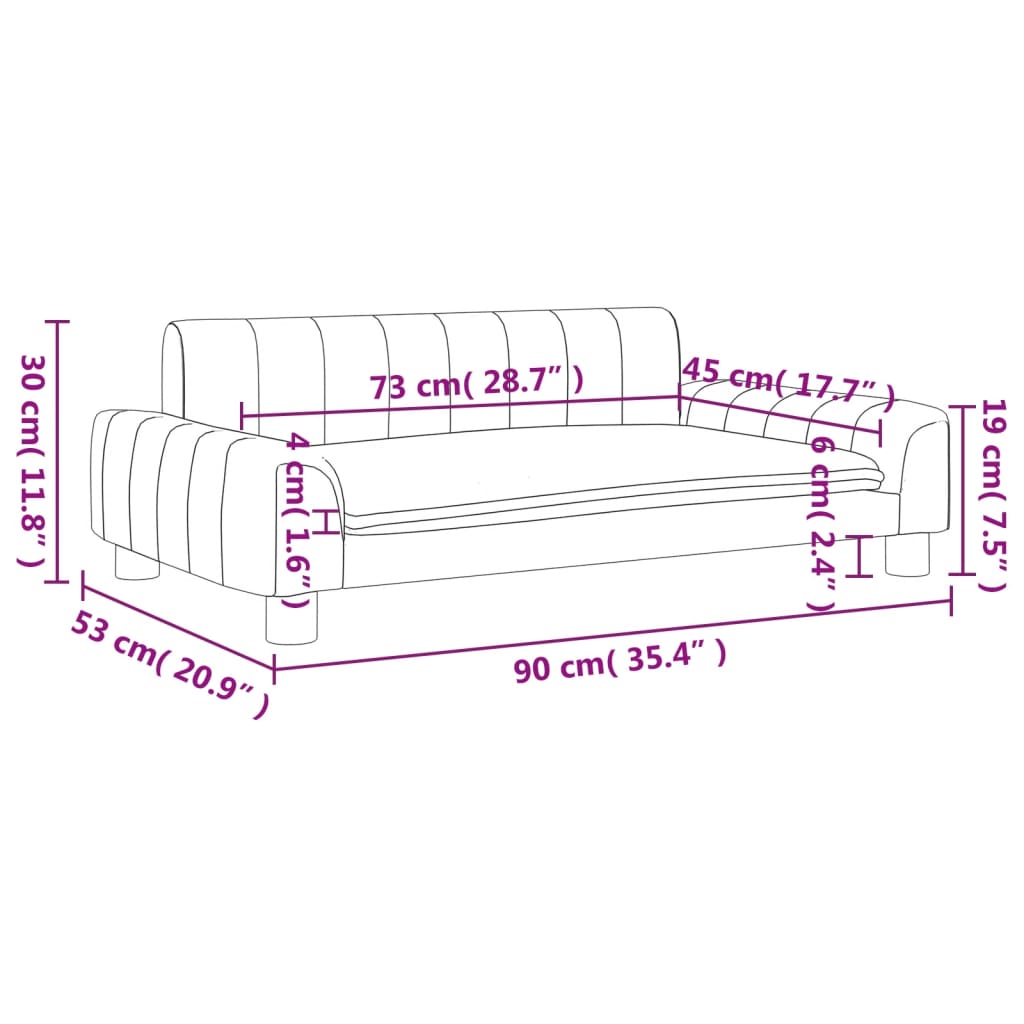 Canapea pentru copii, maro, 90x53x30 cm, piele ecologică