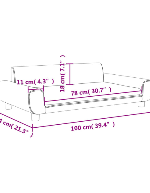 Încărcați imaginea în vizualizatorul Galerie, Canapea pentru copii, crem, 100x54x33 cm, catifea
