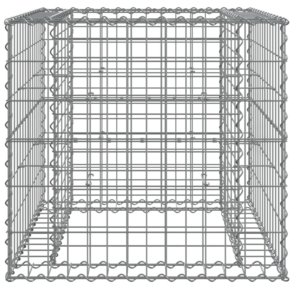 Coș gabion, argintiu, 70x70x65 cm, fier galvanizat