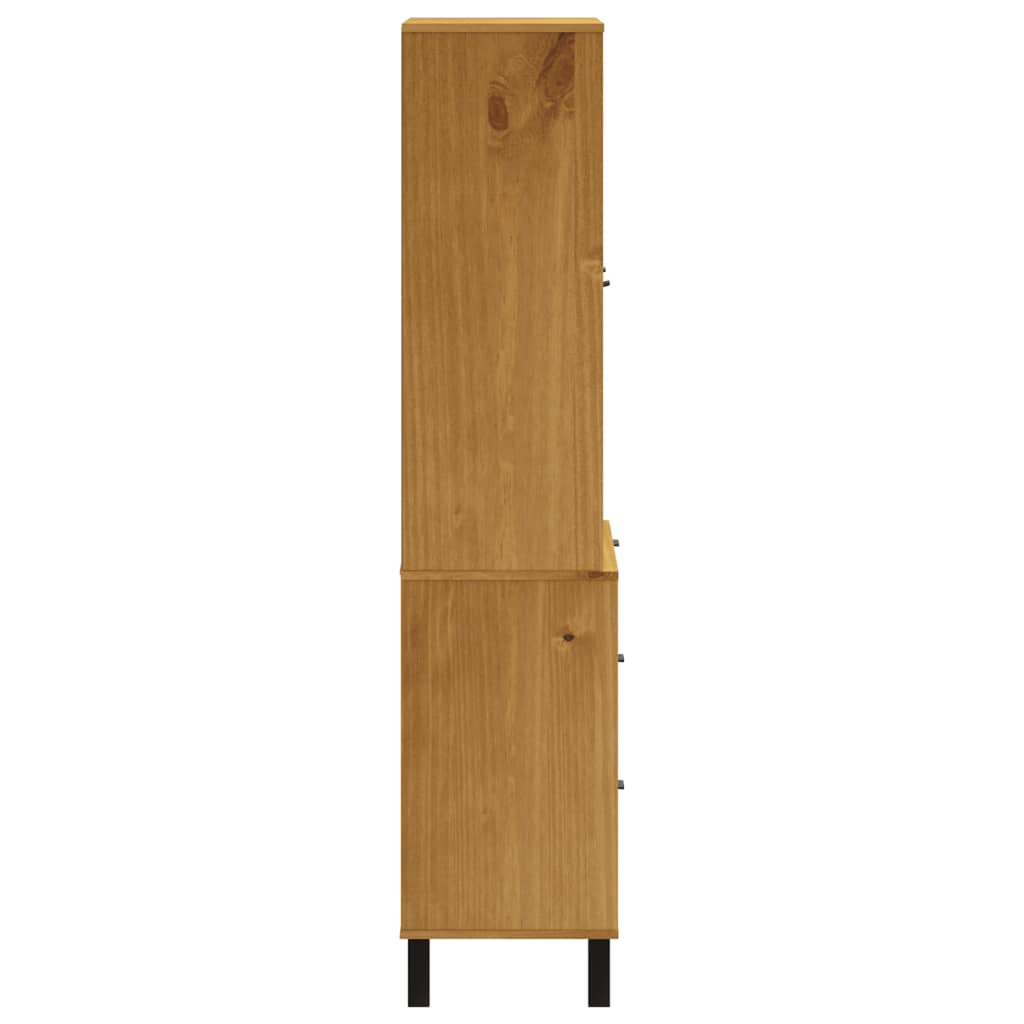 Dulap cu uși din sticlă „FLAM”, 80x40x180 cm, lemn masiv de pin