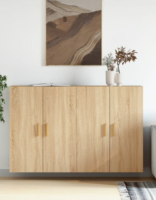 Încărcați imaginea în vizualizatorul Galerie, Dulapuri montate pe perete 2 buc stejar Sonoma, lemn prelucrat
