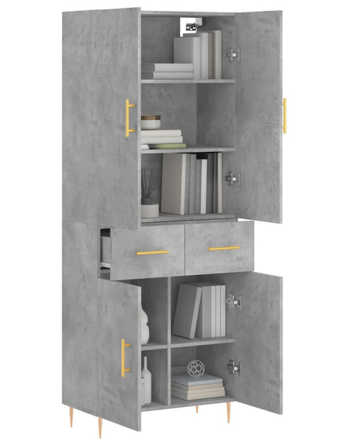 Загрузите изображение в средство просмотра галереи, Dulap înalt, gri beton, 69,5x34x180, lemn compozit
