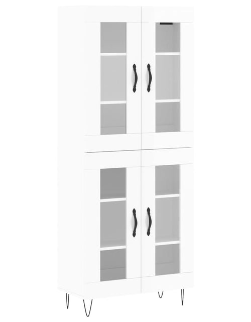 Загрузите изображение в средство просмотра галереи, Dulap înalt, alb extralucios, 69,5x34x180 cm, lemn compozit
