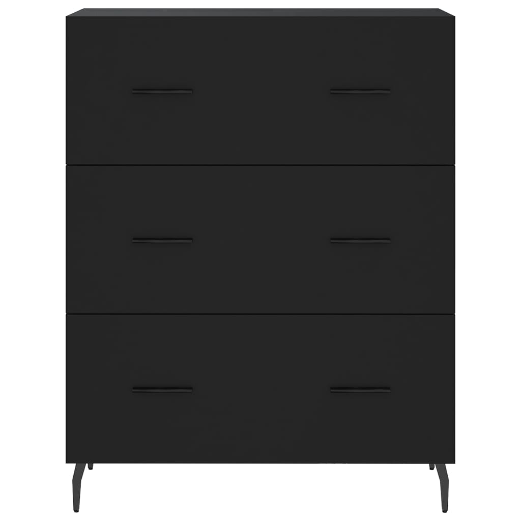 Dulap înalt, negru, 69,5x34x180 cm, lemn compozit