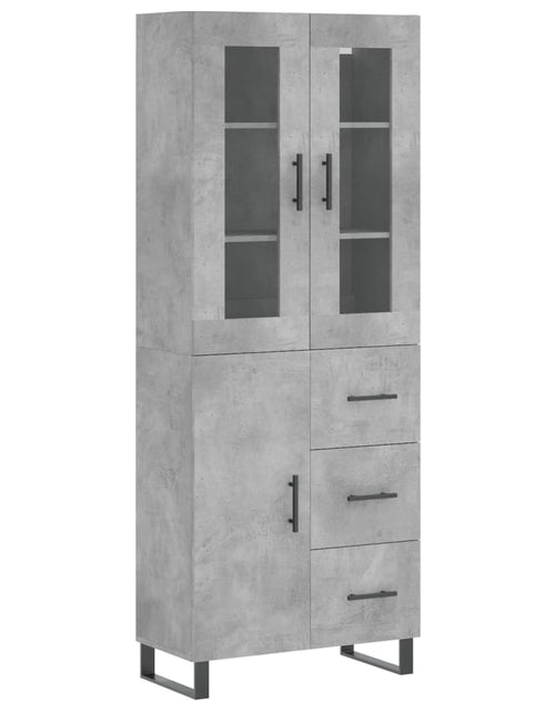 Загрузите изображение в средство просмотра галереи, Dulap înalt, gri beton, 69,5x34x180, lemn compozit

