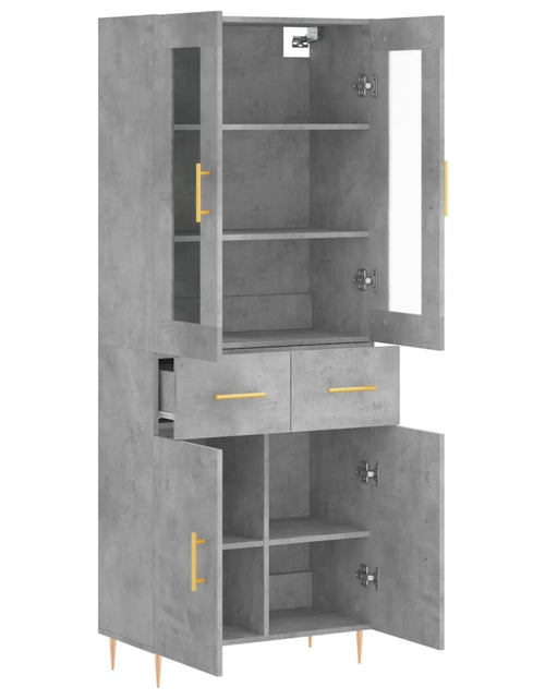 Загрузите изображение в средство просмотра галереи, Dulap înalt, gri beton, 69,5x34x180, lemn compozit
