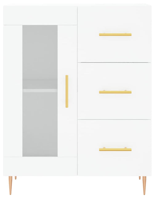 Загрузите изображение в средство просмотра галереи, Dulap înalt, alb, 69,5x34x180 cm, lemn compozit
