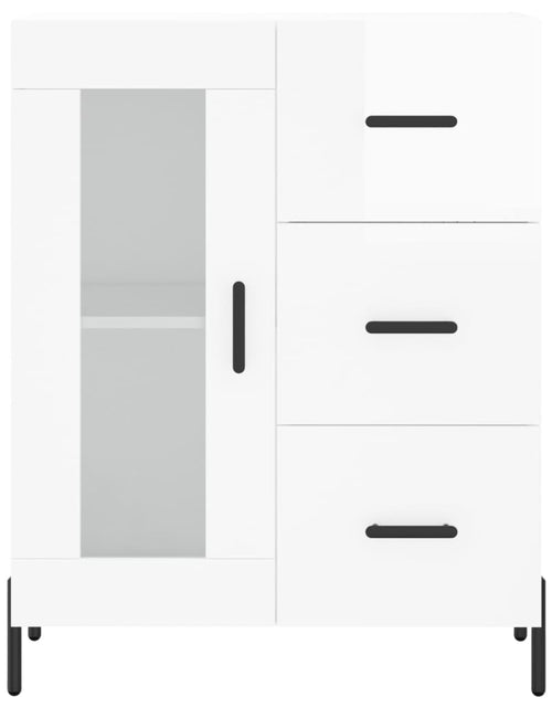 Загрузите изображение в средство просмотра галереи, Dulap înalt, alb extralucios, 69,5x34x180 cm, lemn compozit

