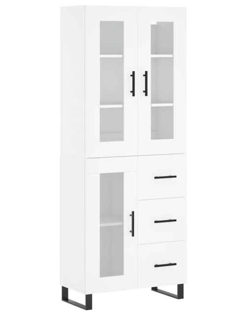 Загрузите изображение в средство просмотра галереи, Dulap înalt, alb, 69,5x34x180 cm, lemn compozit
