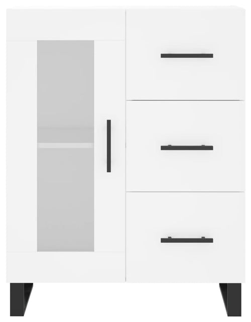 Загрузите изображение в средство просмотра галереи, Dulap înalt, alb, 69,5x34x180 cm, lemn compozit
