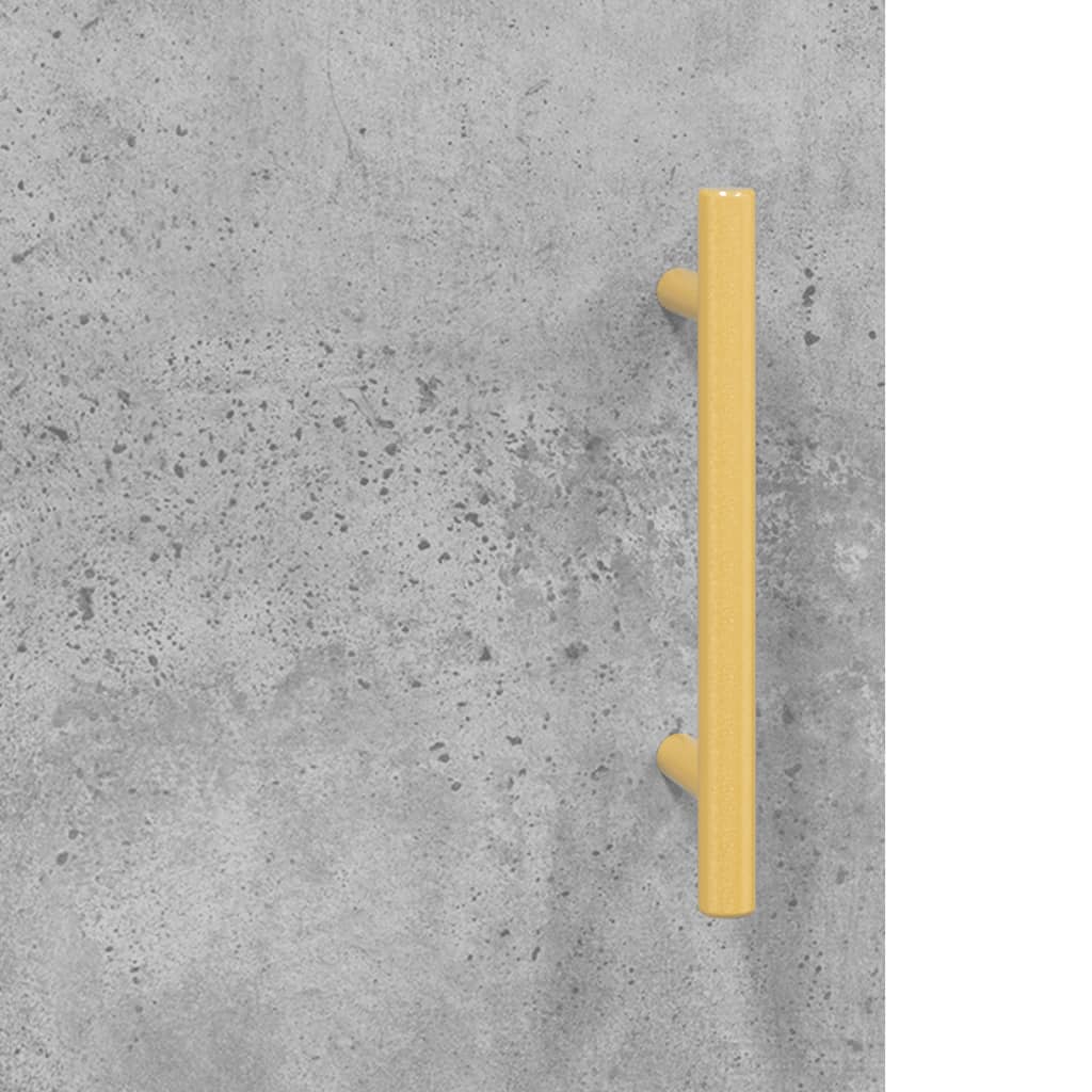 Dulap înalt, gri beton, 34,5x34x180 cm, lemn prelucrat
