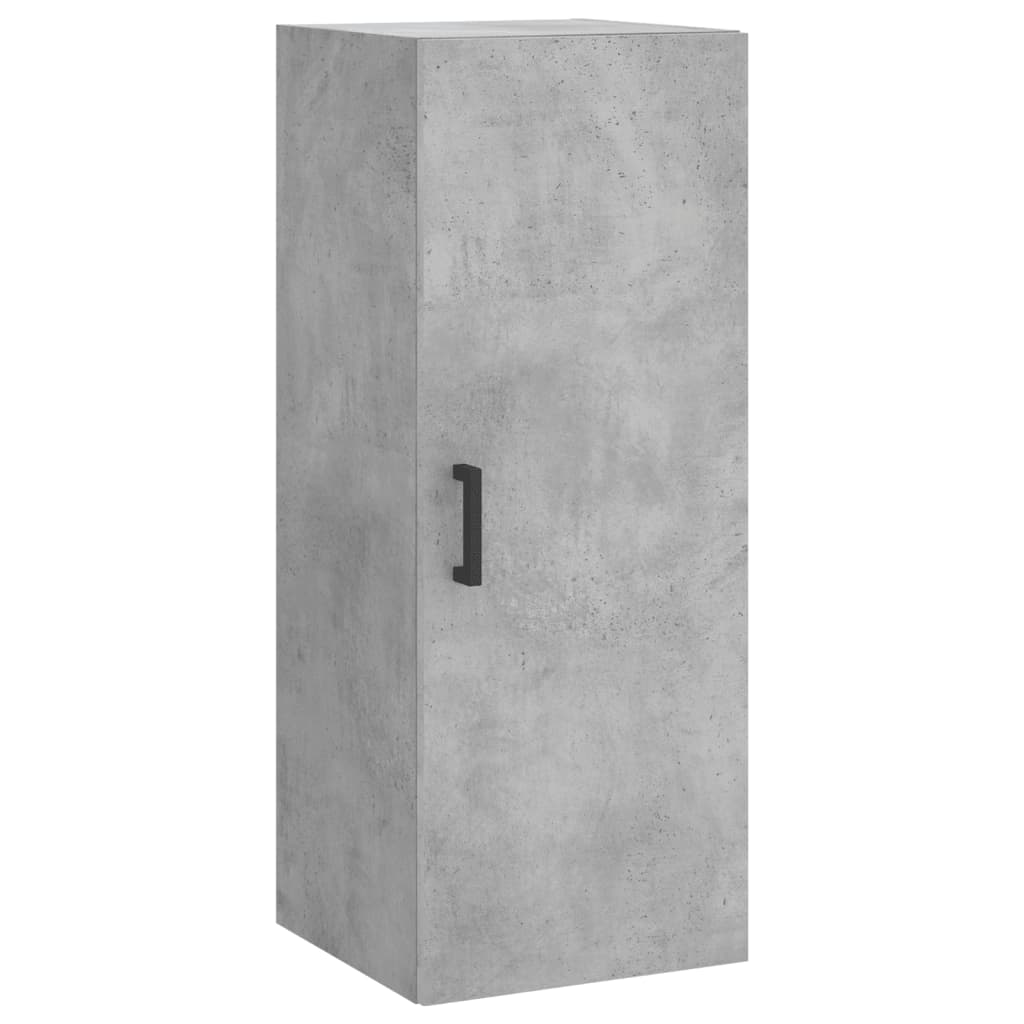 Dulap înalt, gri beton, 34,5x34x180 cm, lemn prelucrat