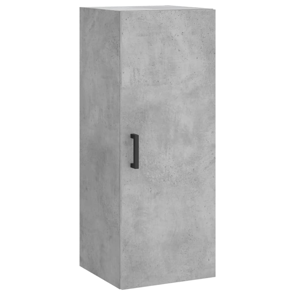 Dulap înalt, gri beton, 34,5x34x180 cm, lemn prelucrat