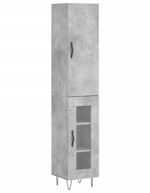 Încărcați imaginea în vizualizatorul Galerie, Dulap înalt, gri beton, 34,5x34x180 cm, lemn prelucrat
