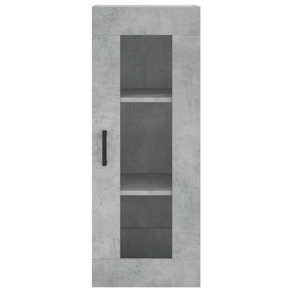 Dulap înalt, gri beton, 34,5x34x180 cm, lemn prelucrat