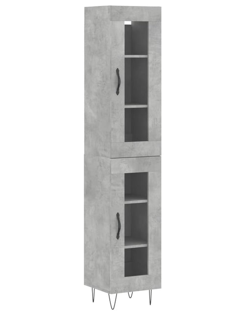 Загрузите изображение в средство просмотра галереи, Dulap înalt, gri beton, 34,5x34x180 cm, lemn prelucrat
